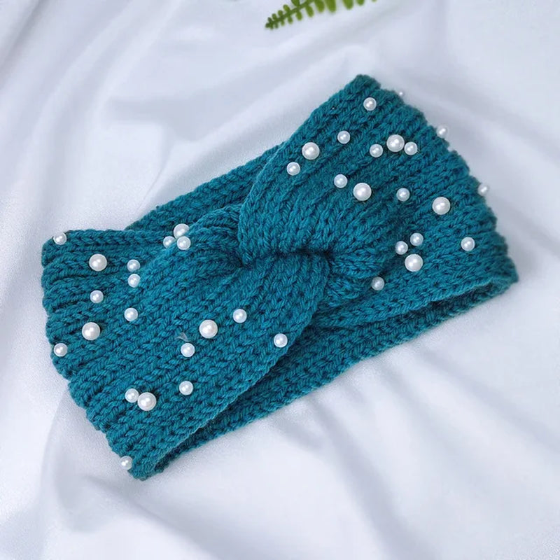 Autumn Winter Solid Crochet Knitting Wool Women Headband Weaving Cross for Handmade DIY Hair Bands Warm Sweet Girl Hair Accessor