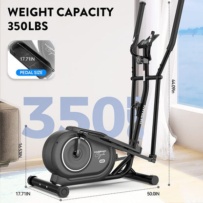 Pooboo  Magnetic Elliptical Exercise Machine Elliptical Bike Trainers for Home Use Pulse Rate Grips 350LB