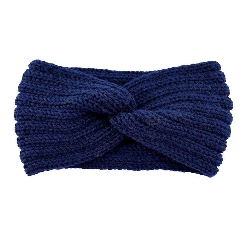 Autumn Winter Solid Crochet Knitting Wool Women Headband Weaving Cross for Handmade DIY Hair Bands Warm Sweet Girl Hair Accessor