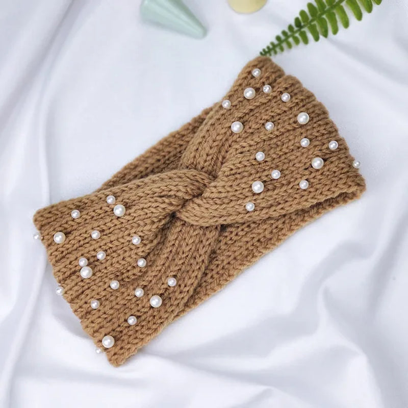 Autumn Winter Solid Crochet Knitting Wool Women Headband Weaving Cross for Handmade DIY Hair Bands Warm Sweet Girl Hair Accessor