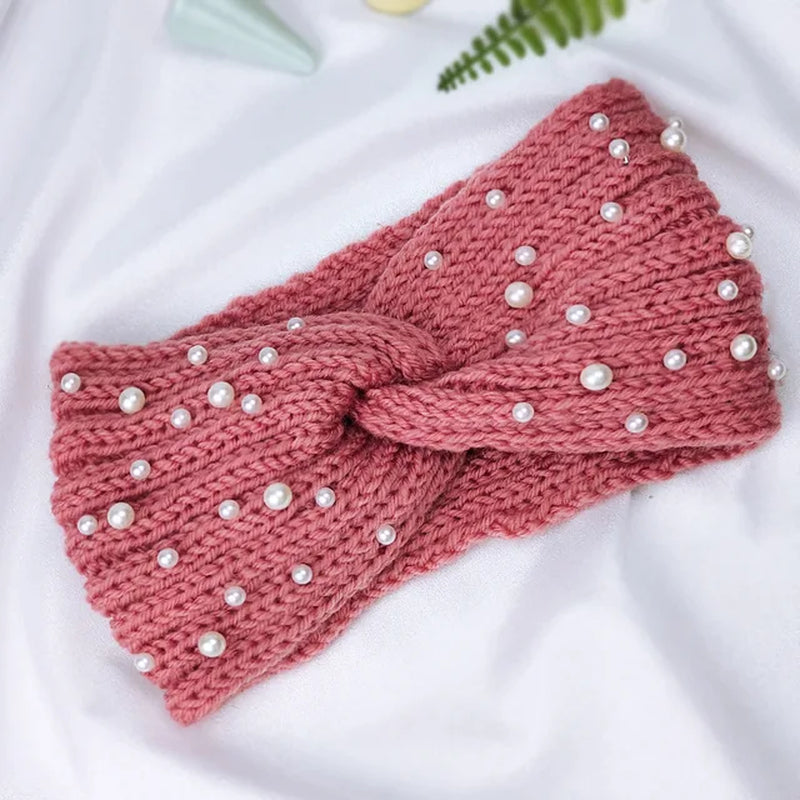 Autumn Winter Solid Crochet Knitting Wool Women Headband Weaving Cross for Handmade DIY Hair Bands Warm Sweet Girl Hair Accessor