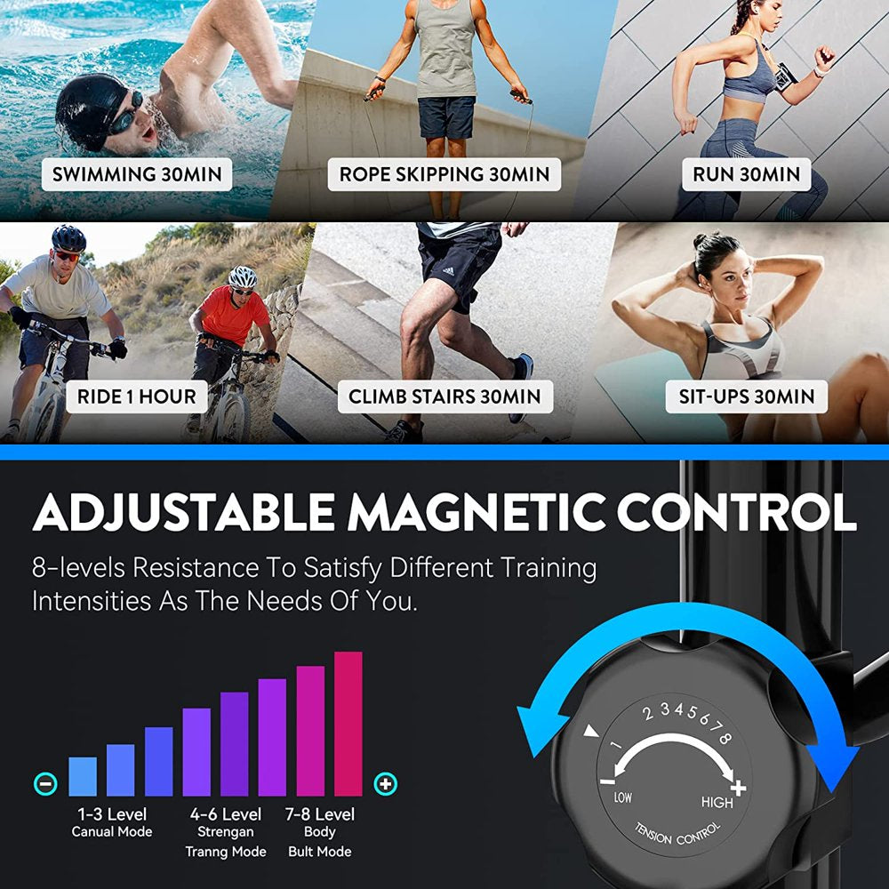 Pooboo  Magnetic Elliptical Exercise Machine Elliptical Bike Trainers for Home Use Pulse Rate Grips 350LB