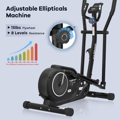 Pooboo  Magnetic Elliptical Exercise Machine Elliptical Bike Trainers for Home Use Pulse Rate Grips 350LB