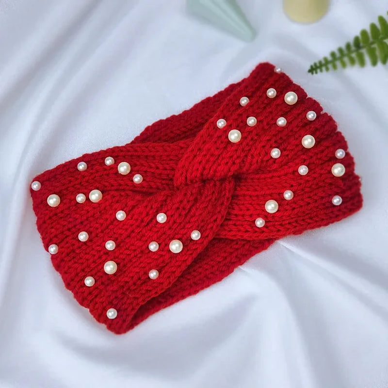 Autumn Winter Solid Crochet Knitting Wool Women Headband Weaving Cross for Handmade DIY Hair Bands Warm Sweet Girl Hair Accessor