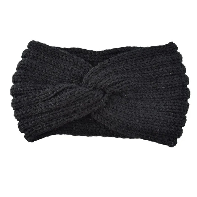 Autumn Winter Solid Crochet Knitting Wool Women Headband Weaving Cross for Handmade DIY Hair Bands Warm Sweet Girl Hair Accessor