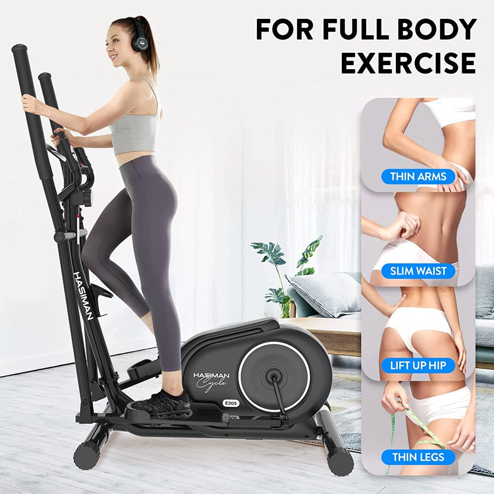 Pooboo  Magnetic Elliptical Exercise Machine Elliptical Bike Trainers for Home Use Pulse Rate Grips 350LB