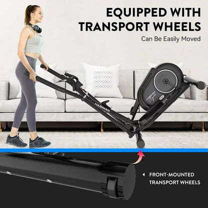 Pooboo  Magnetic Elliptical Exercise Machine Elliptical Bike Trainers for Home Use Pulse Rate Grips 350LB