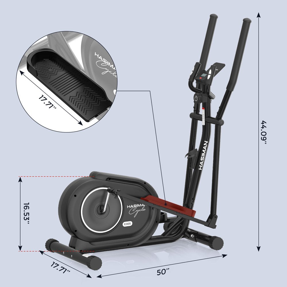 Pooboo  Magnetic Elliptical Exercise Machine Elliptical Bike Trainers for Home Use Pulse Rate Grips 350LB