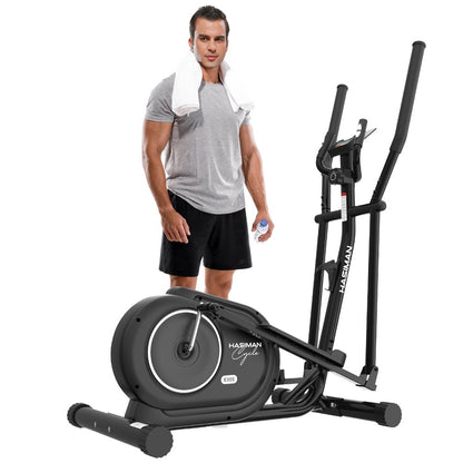 Pooboo  Magnetic Elliptical Exercise Machine Elliptical Bike Trainers for Home Use Pulse Rate Grips 350LB