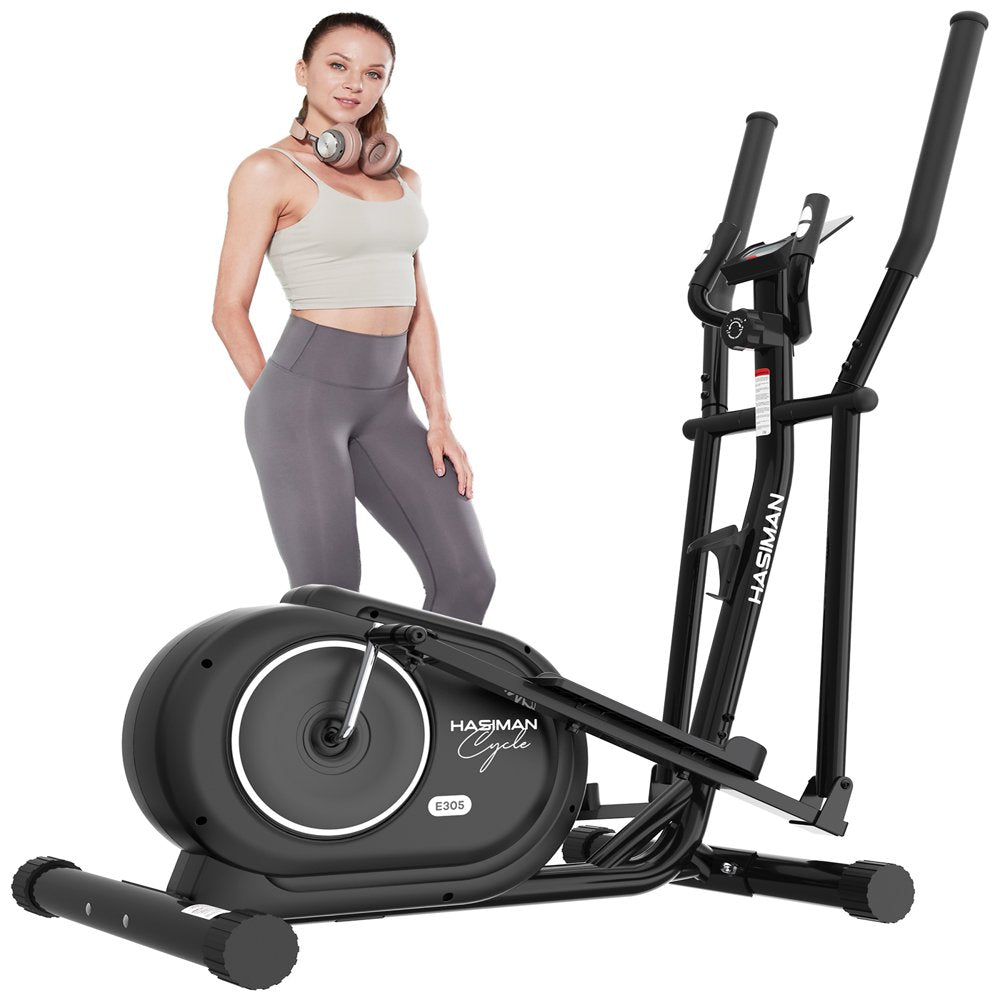 Pooboo  Magnetic Elliptical Exercise Machine Elliptical Bike Trainers for Home Use Pulse Rate Grips 350LB