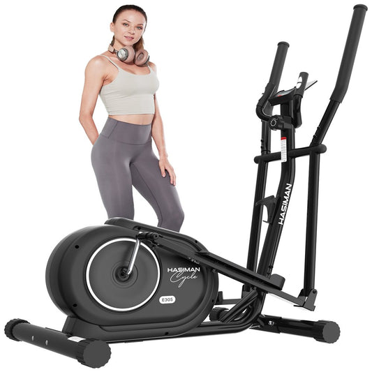 Pooboo  Magnetic Elliptical Exercise Machine Elliptical Bike Trainers for Home Use Pulse Rate Grips 350LB