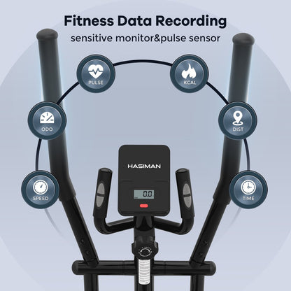 Pooboo  Magnetic Elliptical Exercise Machine Elliptical Bike Trainers for Home Use Pulse Rate Grips 350LB