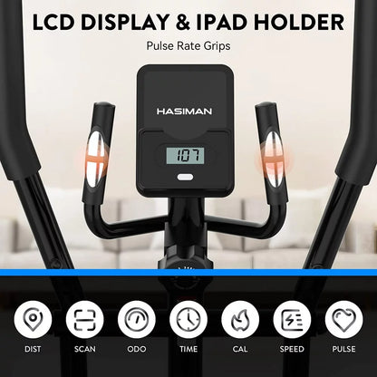 Pooboo  Magnetic Elliptical Exercise Machine Elliptical Bike Trainers for Home Use Pulse Rate Grips 350LB